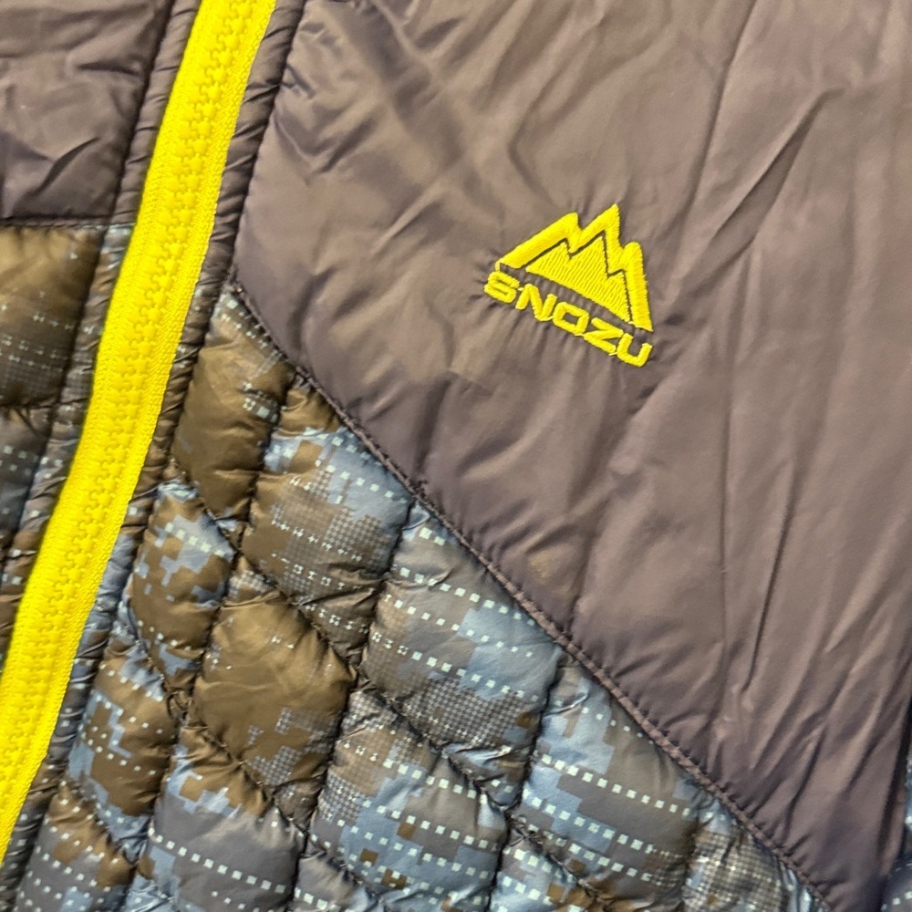 Snozu Navy and Neon Kids Puffer Jacket - Picture 2 of 8